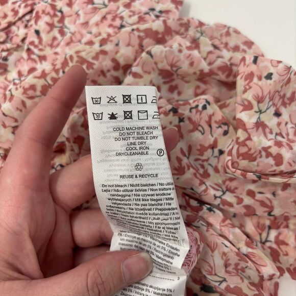 Only Shirt Women's Extra Small Pink Onlmisty Flower Button Front Dagger Collar - Picture 9 of 10